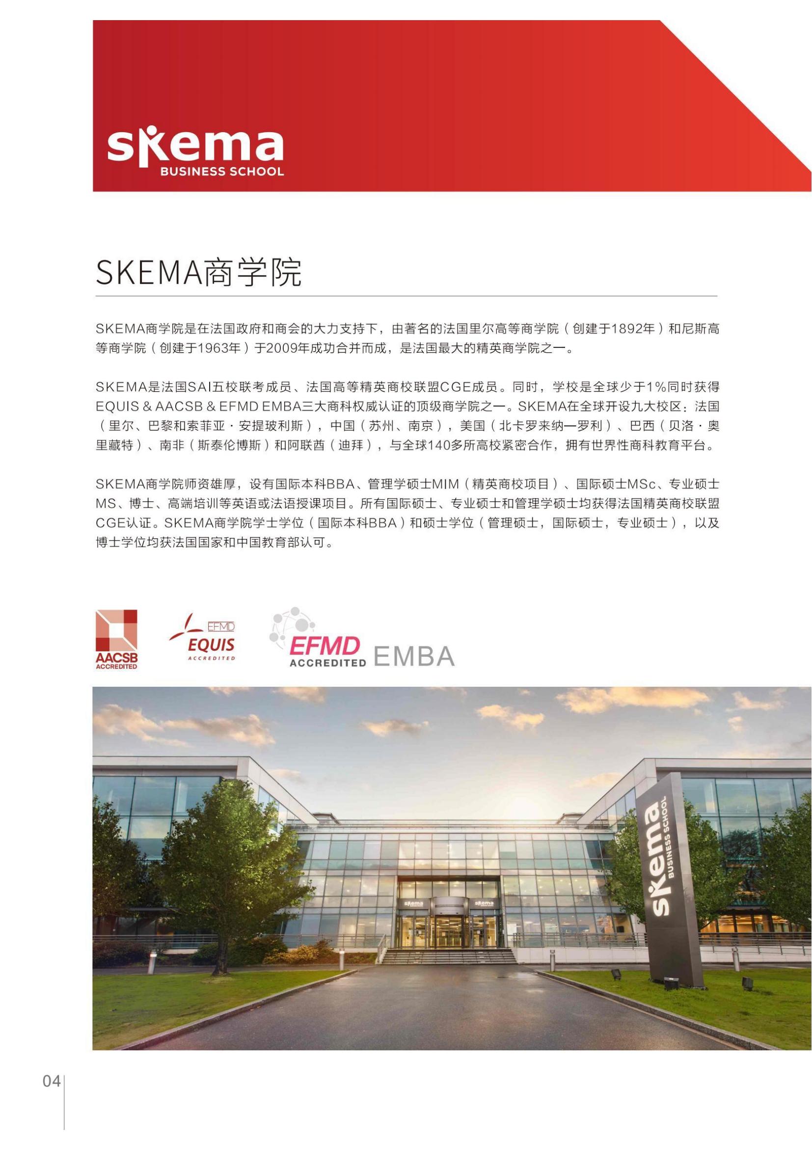 西安交通大学与法国SKEMA商学院合办创业与创新（大数据与人工智能管理）硕士学位教育项目